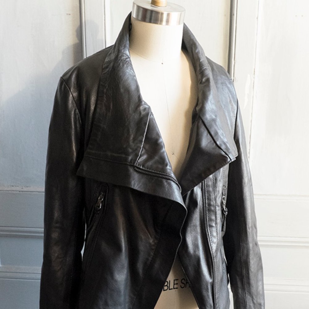 Genuine Italian Black Leather Jacket